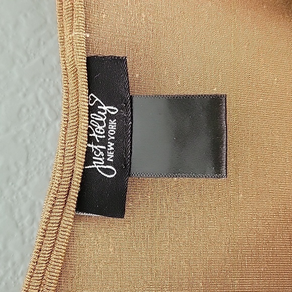 Just Polly NY Shiny tan slinky top ✨️ - Picture 2 of 5